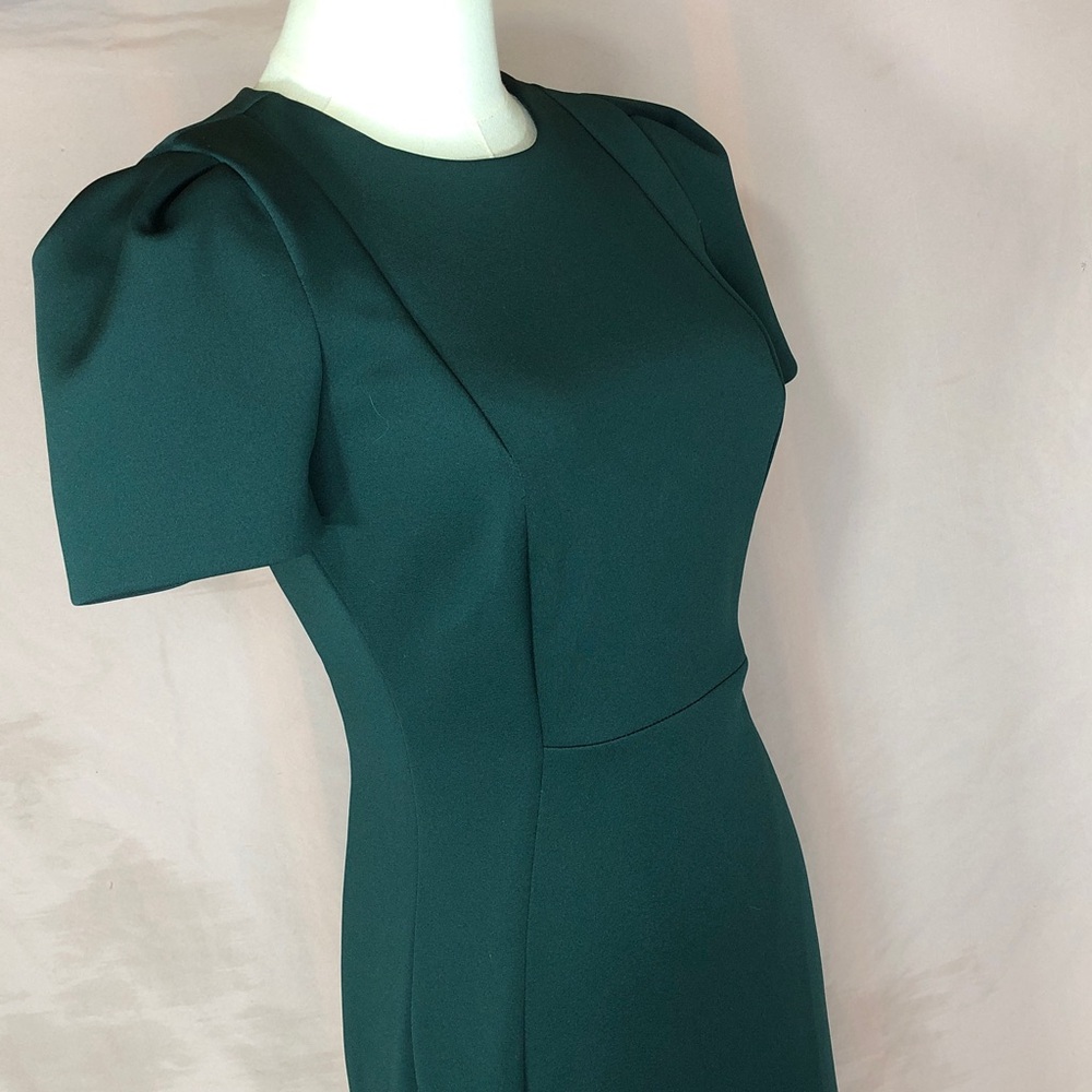 Calvin Klein Tailored Dark Green Midi Dress with Short Sleeves Size Small 2 - Picture 7 of 15